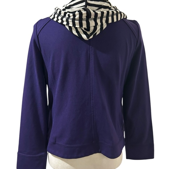 Chico's zenergy Purple Utility Jacket with Striped Inner Layer and Silver Zipper - Picture 3 of 7